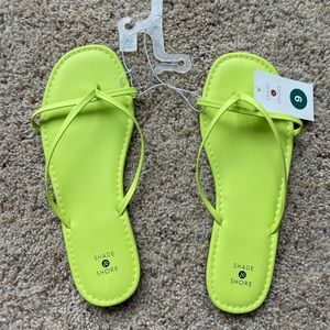 Neon green sandals
